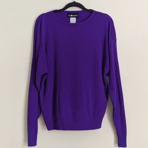 Violet Purple Ribbed Lightweight Sweater
